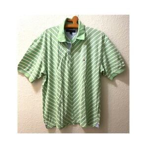 Vintage Men's Tommy Hilfiger Mint Green 100% Cotton Polo Shirt SIZE XL